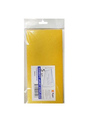 Конверт Е65 (110*220) 05шт, 120 г, золото, европодвес, Курт «Читай-город»