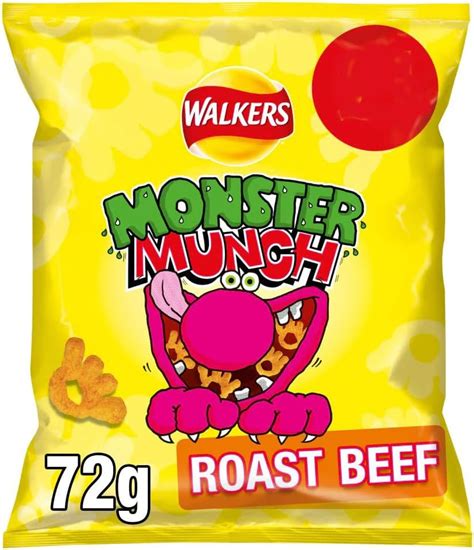 Walkers Monster Munch Roast Beef Snacks 72g Food Amazon Co Uk Grocery