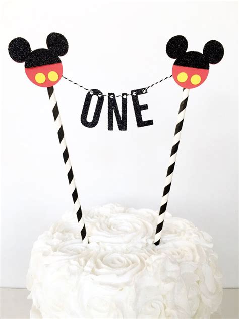 Mickey Mouse First Birthday Cake Topper Mickey Mouse Cake Bunting