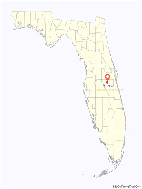 Map of St. Cloud city, Florida - Thong Thai Real