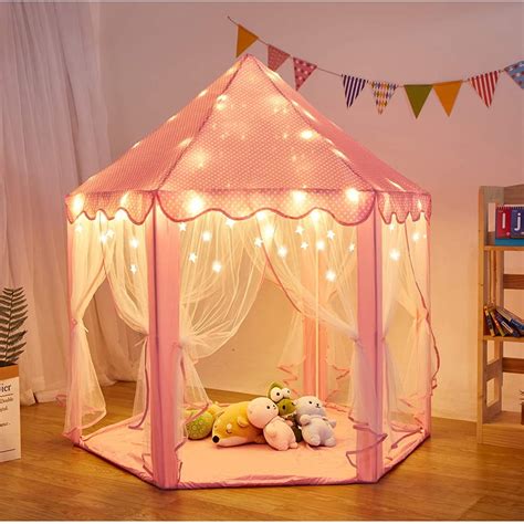 Princess Castle Tent for Girls Fairy Play Tents for Kids Hexagon ...