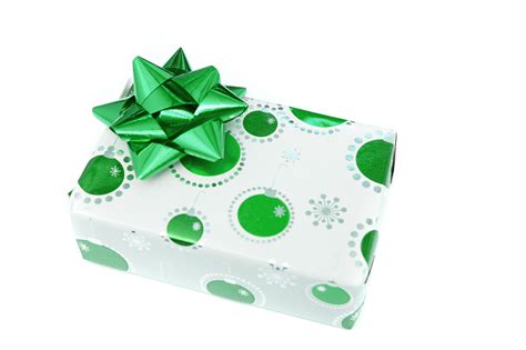 Photo of Decorative green Christmas gift box with bow | Free christmas images