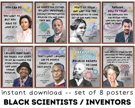 Famous Black Scientists Inventors Set Of 8 Printable Etsy Uk