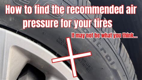 How To Find The Correct Tire Pressure For Your Car Youtube