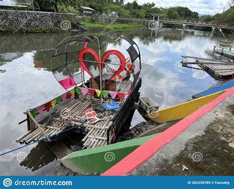 Carnival Bamboo Boat with Some Colorful Flags. Stock Image - Image of bamboo, rafting: 262238789