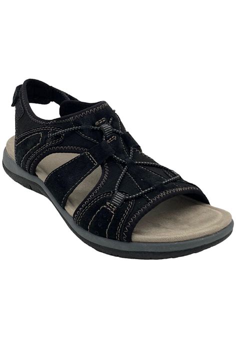 Earth Origins Suede Sport Sandals Savoy Siena Black | Jender