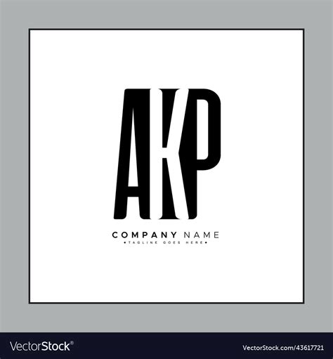 Minimal business logo for alphabet akp Royalty Free Vector