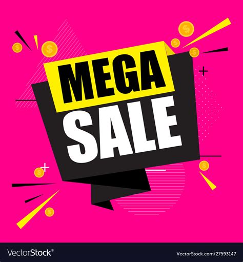 Abstract Mega Sale Poster Royalty Free Vector Image