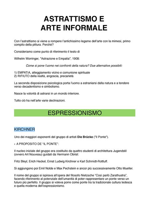 Riassunti Storia Dell Arte Contemporanea 4 ASTRATTISMO E ARTE