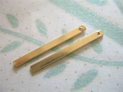 Gold Bar Blank 14k Gold Filled Long Vertical Rectangle Bar Etsy Uk