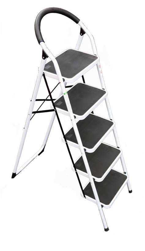 Купить стремянку SevenBerg Prima Lux белая с 5-ю широкими ступенями