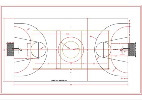 Multipurpose Sports Court Plan In Autocad Cad 32 53 Kb Bibliocad