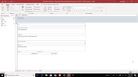 Use Access Input Forms To Enter And Modify Data C Control Fill Form For