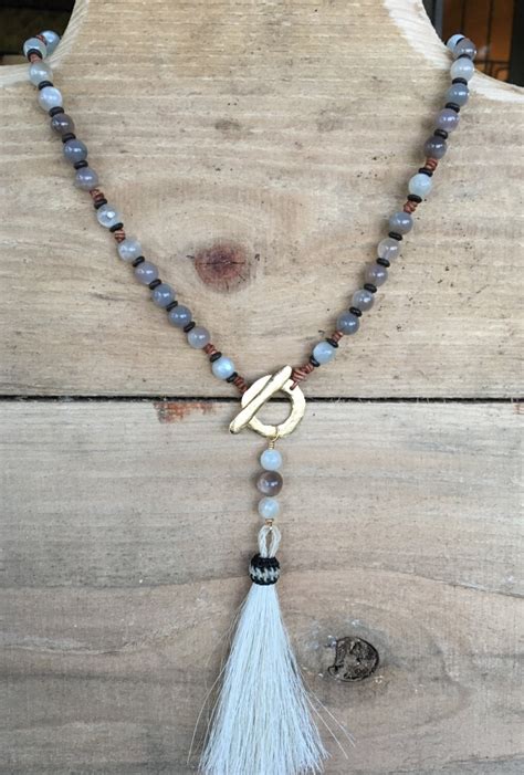 Beaded Tassel Necklace By Halorenequestrian On Etsy