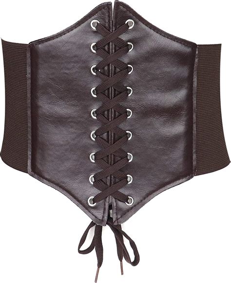 Glamorstar Corset Belt For Women Wide Elastic Tied Waspie Belts Lace Up