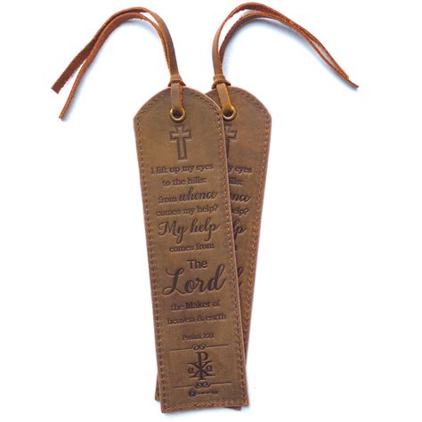 Religious Leather Bookmarks with Psalm 121 - Sovereign-Gear