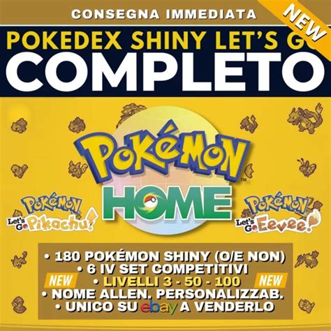 POKEMON LETS GO Pikachu Completo Shiny Living Dex Pokedex Pokémon HOME