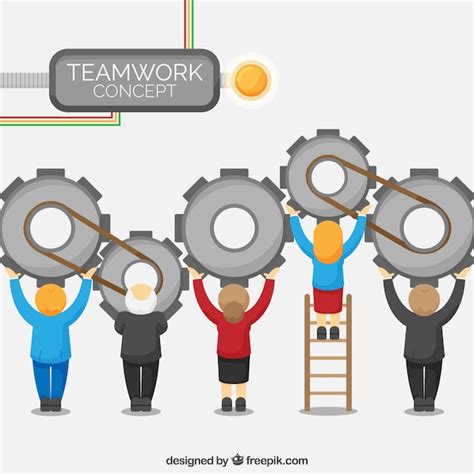 Teamwork Concept With People And Screws Stock Image Everypixel