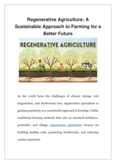 PPT Regenerative Agriculture A Sustainable Approach To Farming For A