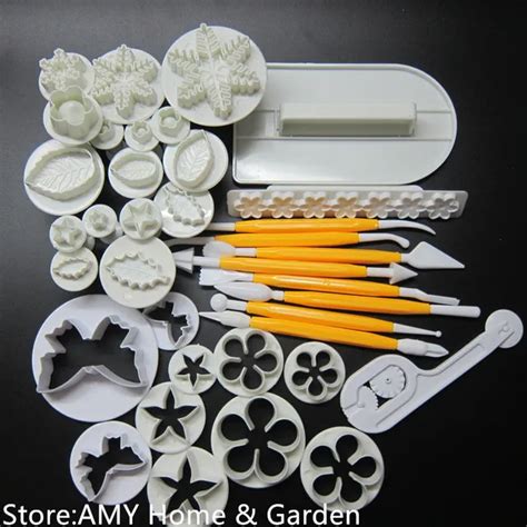 12 Sets 37pcs Fondant Cake Decorating Tools Cookie Sugar Craft Decorate ...