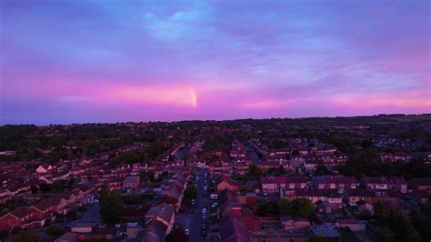 Dramatic Red Sky At Sunset Over Luton City Of England 10612132 Stock