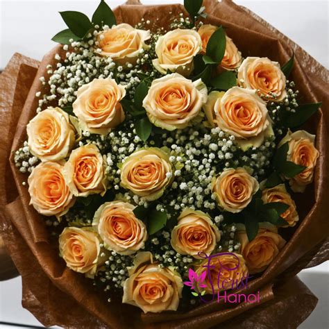 Champagne rose bouquet Hanoi