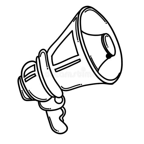 Hand Draw Megaphone Cartoon Stock Illustrations Hand Draw