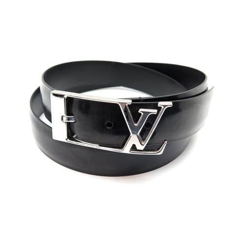 Ceinture Louis Vuitton Boucle Logo Lv 95 En Cuir Glace