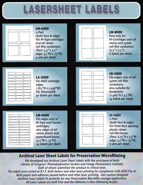 Laser Sheeted Labels | Microfilm Products Company