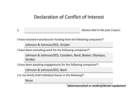 Ppt Declaration Of Conflict Of Interest Powerpoint Presentation Free Download Id 6513032