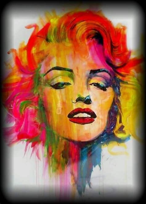 A Painting Of A Woman S Face With Colorful Hair