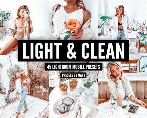 Mobile Lightroom Presets Light Clean Lifestyle Blogger Etsy