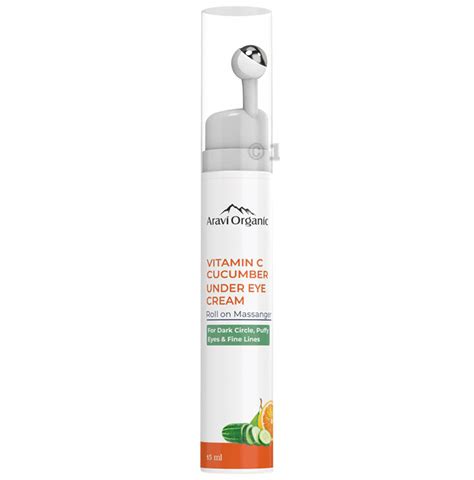 Aravi Organic Vitamin C Under Eye Cream For Dark Circles Cooling Gel Roller Buy Pump Bottle Of