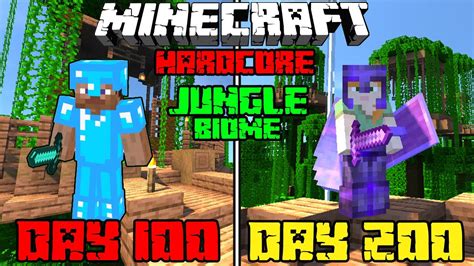 I Survived 200 Days In Jungle Only Biome Hardcore Minecraft Hindi