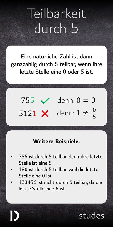 Teilbarkeitsregel Teilbarkeitsregeln Zahlen Spickzettel