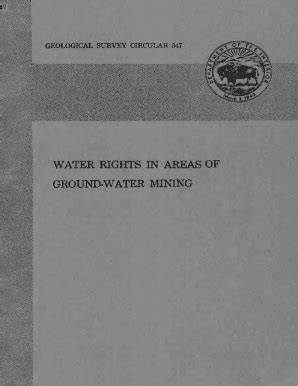 Fillable Online Pubs Usgs WATER RIGHTS IN AREAS OF GROUND WATER MINING