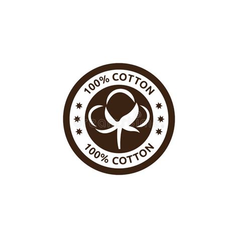 100 Cotton Iconnatural Organic Cotton Pure Cotton Vector Labels Stock