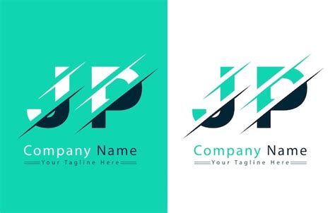 Diseño de la letra del logotipo jp concepto ilustración del logotipo