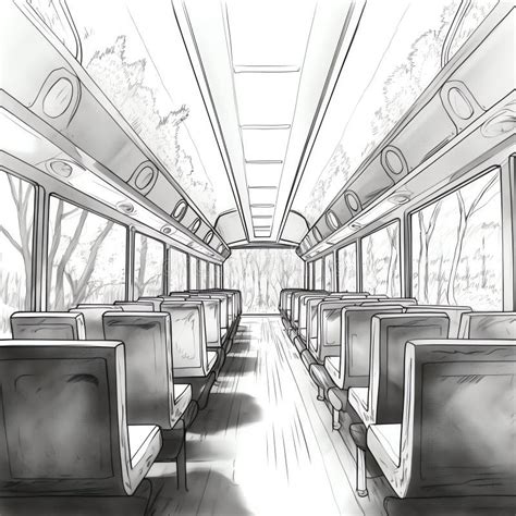 Generative AI Bus Empty Interior with- Stock Illustration - Illustration of generative ...