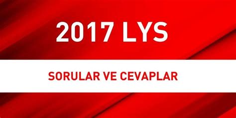 2017 LYS Matematik Sosyal Bilimler Tarih Coğrafya Felsefe Din