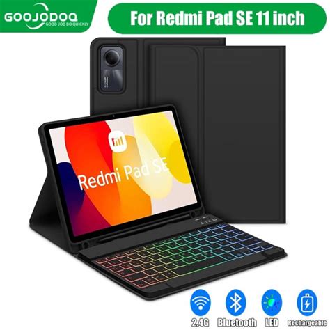 Goojodoq For Xiaomi Redmi Pad Se Case With Keyboard Smart Cover Pen