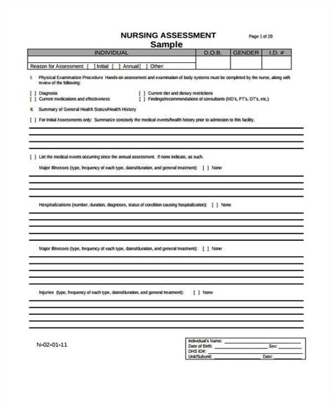 Free 29 Sample Blank Assessment Forms In Pdf Ms Word Excel Riset