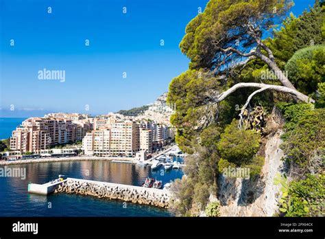 Montecarlo Monaco August Panoramic View Of The Fontvielle Port