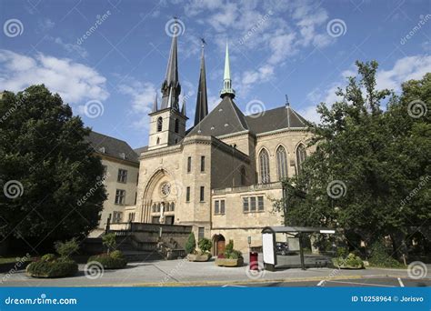 Notre Dame Cathedral of Luxembourg Stock Photo - Image of capital ...