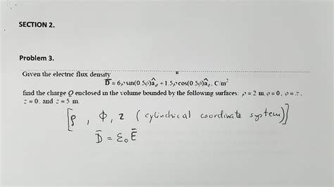 Solved Section 2 Problem 3 Given The Electric Flux Density