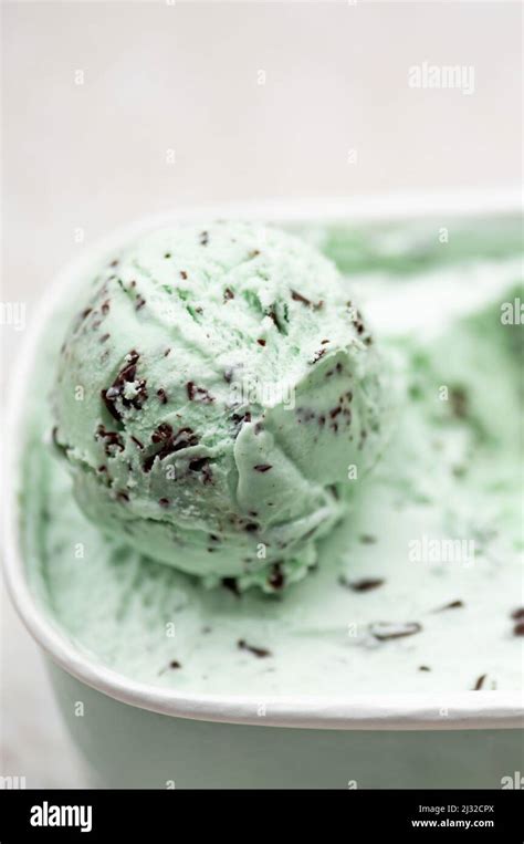 Mint Choc Chip Ice Cream Stock Photo Alamy