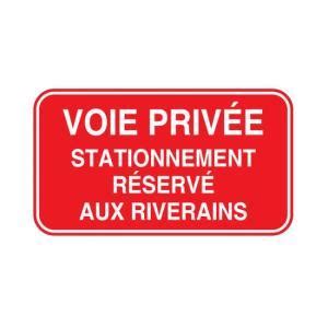 Panneau voie privée stationnement réservé aux riverains Plaque de rue