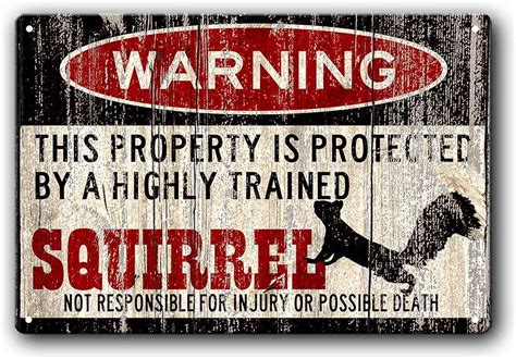 Amazon Vintage Metal Sign Warning This Property Is Protected By A