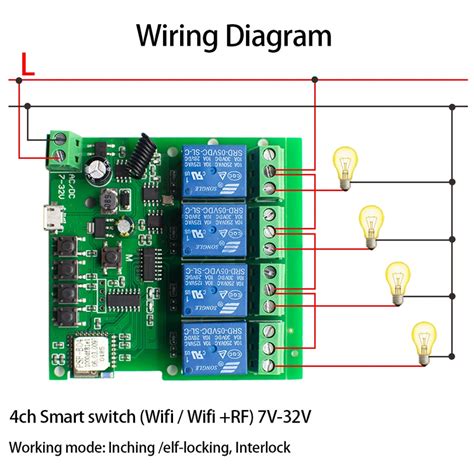 EWeLink 7 32V Smart WiFi Relay Module With Remote Control 1 2 4 Channels