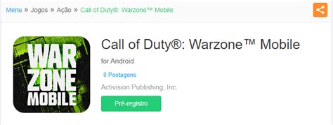 Call Of Duty Warzone Mobile Como Fazer O Pr Registro No Android E Ios